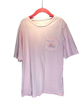 Vineyard Vines Girl’s Boy’s Youth T Shirt a pink waves Size Small  8-10